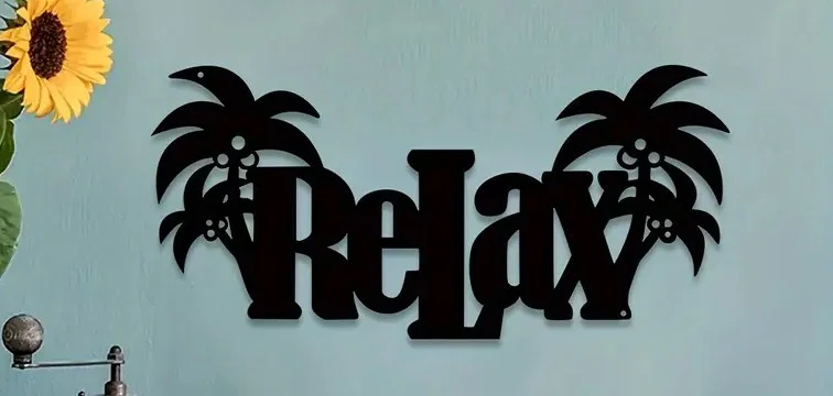 Biển treo tường chữ Relax phong cách nghỉ dưỡng in 3D - Image 1