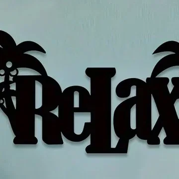 Biển treo tường chữ Relax phong cách nghỉ dưỡng in 3D
