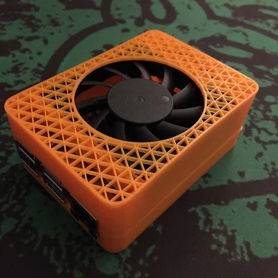 Case Raspberry Pi 4 snapfit gắn quạt 60mm (screwless)