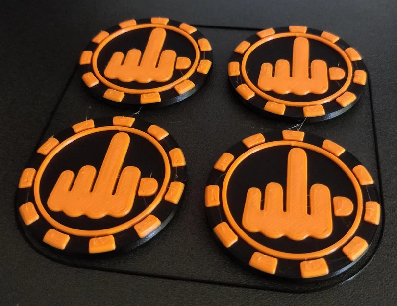 Mô hình đồng xu Token biểu tượng ngón tay độc lạ in 3D - Image 1