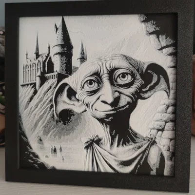 Mô hình tranh in 3D Hueforge Dobby: Tác phẩm nghệ thuật Harry Potter
