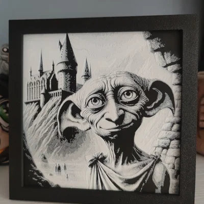 Mô hình tranh in 3D Hueforge Dobby: Tác phẩm nghệ thuật Harry Potter