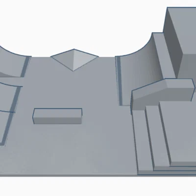Mô hình công viên trượt ván mini Fingerboard Skatepark in 3D