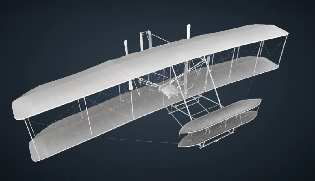 Mô hình 3D máy bay 1903 Wright Flyer - Tái hiện lịch sử hàng không - Image 1