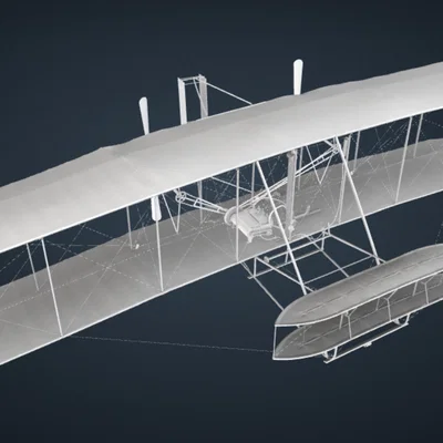 Mô hình 3D máy bay 1903 Wright Flyer - Tái hiện lịch sử hàng không