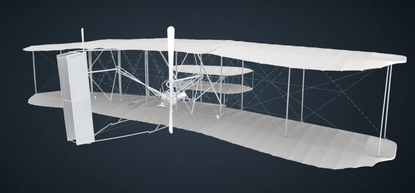 Mô hình 3D máy bay 1903 Wright Flyer - Tái hiện lịch sử hàng không - Image 2