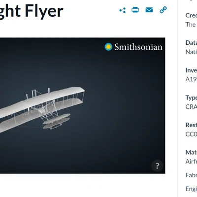 Mô hình 3D máy bay 1903 Wright Flyer - Tái hiện lịch sử hàng không