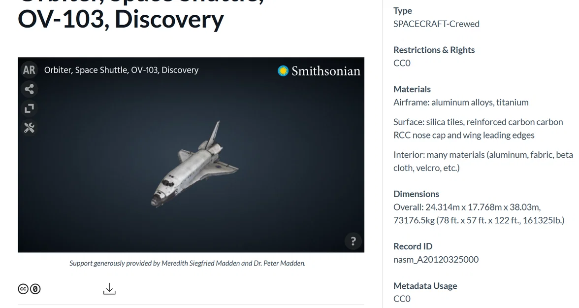 Mô hình tàu vũ trụ Space Shuttle Discovery (OV-103) in 3D chi tiết - Image 3