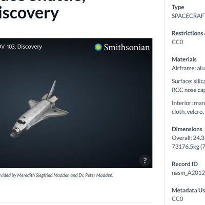 Mô hình tàu vũ trụ Space Shuttle Discovery (OV-103) in 3D chi tiết