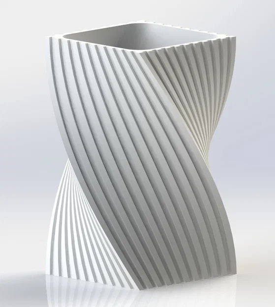 Mẫu lọ hoa trang trí xoắn ốc 3D hiện đại độc đáo - Image 1