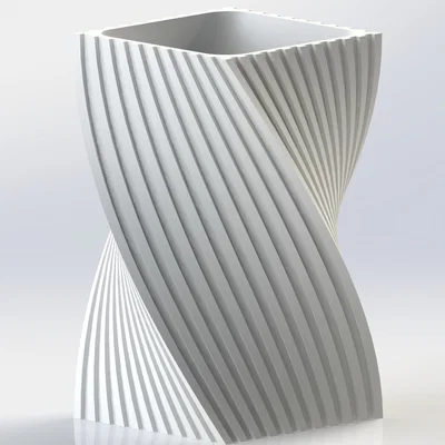 Mẫu lọ hoa trang trí xoắn ốc 3D hiện đại độc đáo