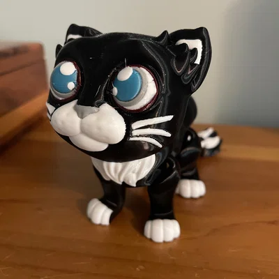 Mô hình mèo hoạt hình khớp nối (Multicolor Articulated Cat) in 3D