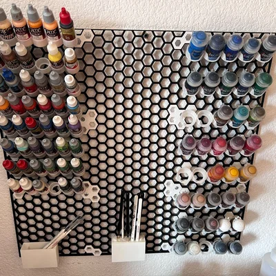 Honeycomb Paint Station - Giá treo lọ sơn và cọ mô hình thông minh
