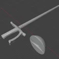 Kiếm Rapier cho mô hình Dummy 13 - Phụ kiện in 3D phong cách HEMA - Thumbnail 2