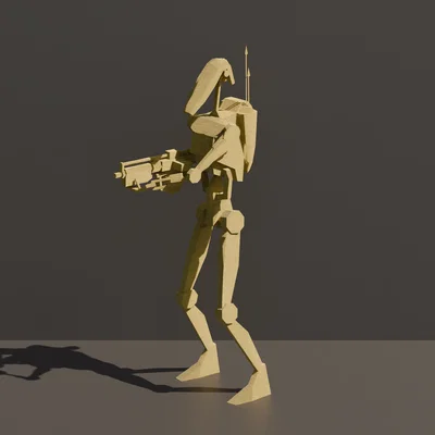 Mô hình B1 Battle Droid Low Poly ấn tượng trang trí Star Wars