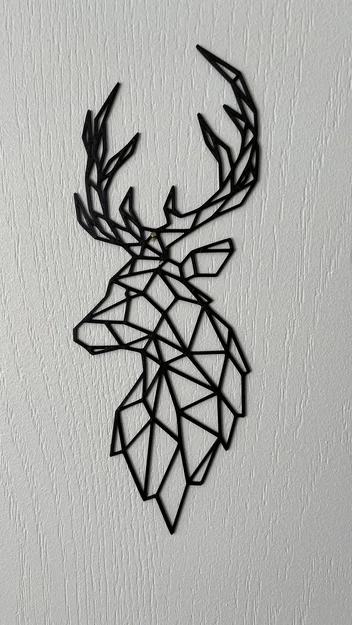 Mô hình trang trí tường đầu hươu hình học Deer Wall Art #4 (In 3D) - Image 1