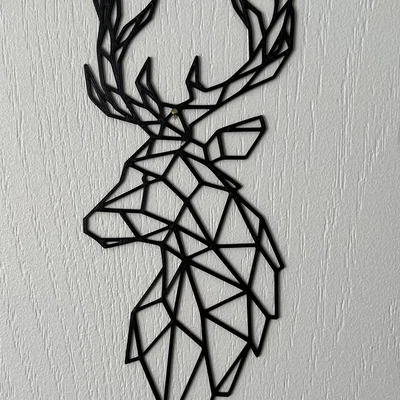 Mô hình trang trí tường đầu hươu hình học Deer Wall Art #4 (In 3D)
