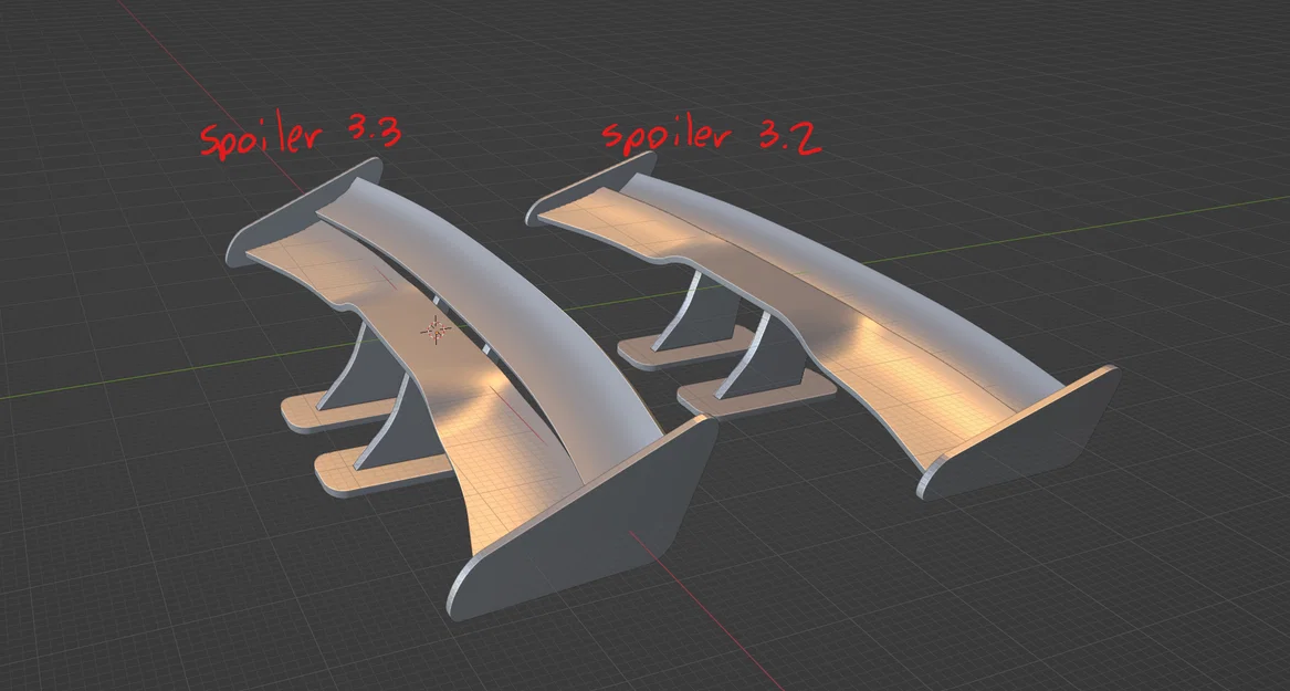 Spoiler mini 2 cánh V3 (miniature dual wing spoiler V3) - Image 5