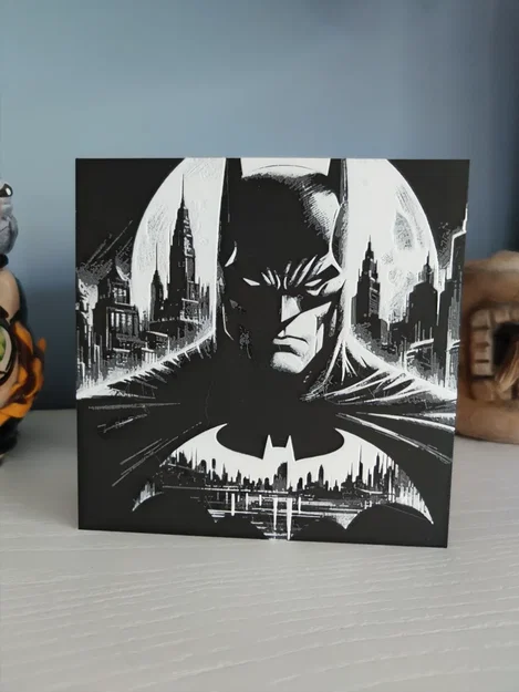 Tranh nghệ thuật 3D Hueforge Batman - Mẫu in trang trí cực chất cho fan - Image 1