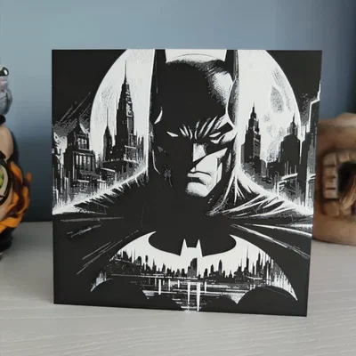 Tranh nghệ thuật 3D Hueforge Batman - Mẫu in trang trí cực chất cho fan