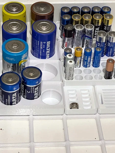 Khay Đựng Pin Hệ Thống Gridfinity - Gọn Gàng, Tiện Lợi, Dễ In 3D - Image 1