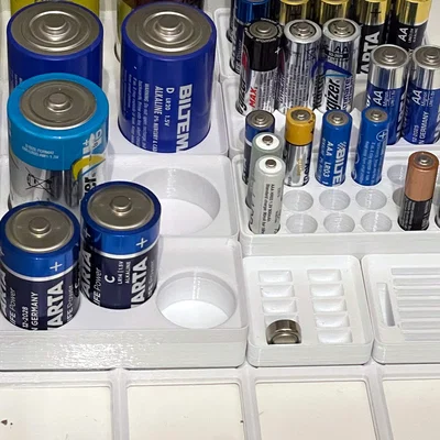 Khay Đựng Pin Hệ Thống Gridfinity - Gọn Gàng, Tiện Lợi, Dễ In 3D