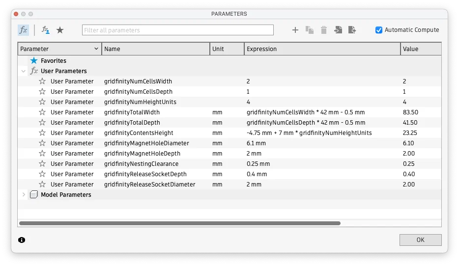 Template Gridfinity bin cho Fusion 360 (tham số đầy đủ) - Image 3