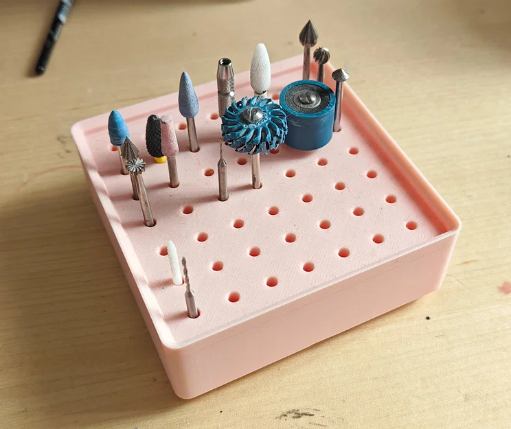 Khay đựng mũi khoan Dremel chuẩn Gridfinity 2x2 gọn gàng - Image 1