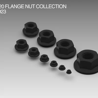 Bộ sưu tập đai ốc M3–M20 DIN 6923 (Nut Collection DIN 6923)