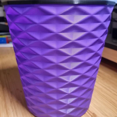 Thùng rác/bin hình học siêu cứng – Vase mode (đáy cố định)