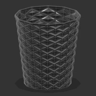 Thùng rác/bin hình học siêu cứng – Vase mode (đáy cố định)