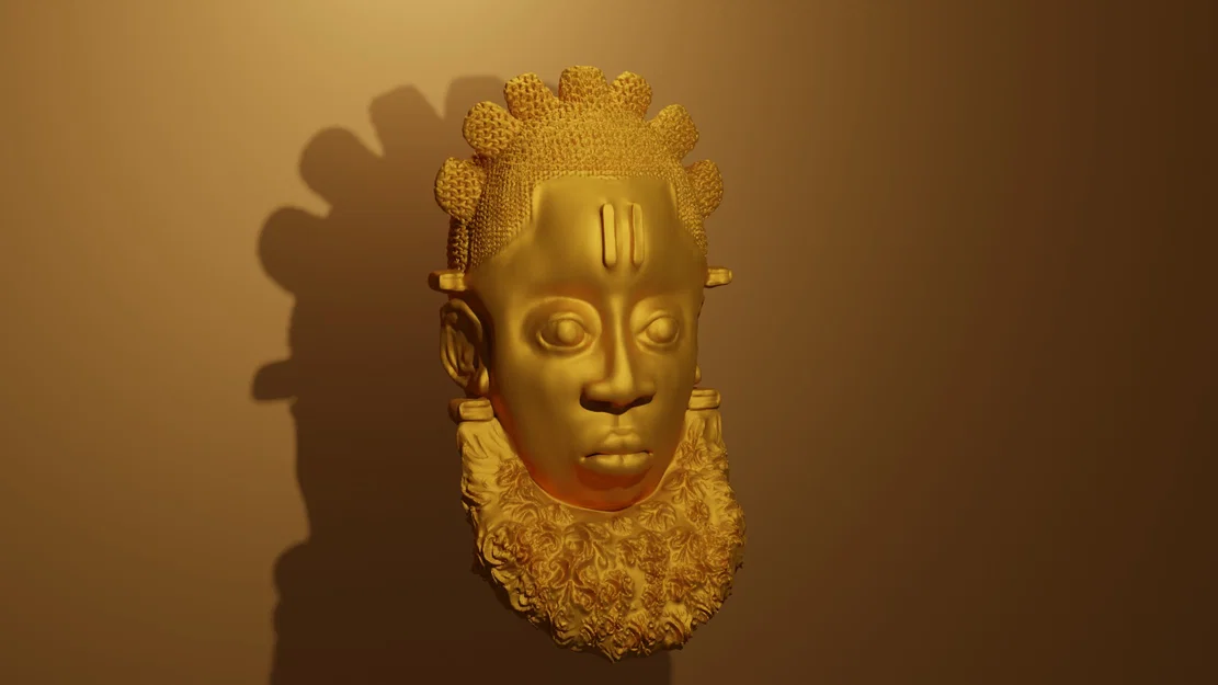 Mô hình 3D Mặt nạ Châu Phi cổ đại (Benin Mask) cực chi tiết - Image 2