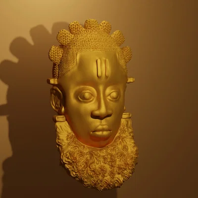 Mô hình 3D Mặt nạ Châu Phi cổ đại (Benin Mask) cực chi tiết