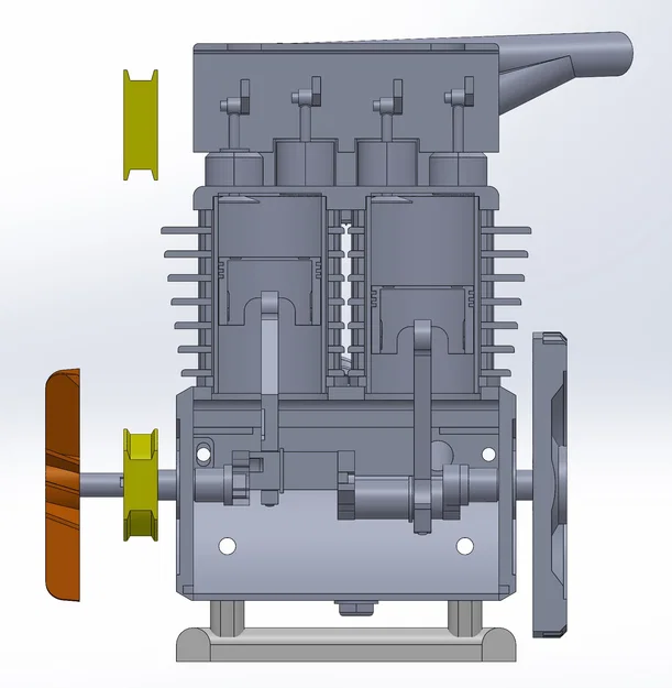 Động cơ xăng 2 xi-lanh dạng mô hình giảng dạy (Didactic twin-cylinder engine) - Image 2