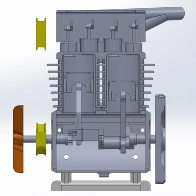 Động cơ xăng 2 xi-lanh dạng mô hình giảng dạy (Didactic twin-cylinder engine)