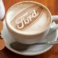 Khuôn tạo hình bọt cà phê (Coffee Stencil) hình logo Ford - In 3D - Thumbnail 1