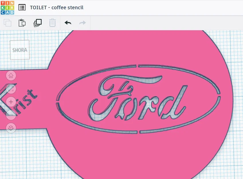 Khuôn tạo hình bọt cà phê (Coffee Stencil) hình logo Ford - In 3D - Image 2
