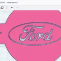 Khuôn tạo hình bọt cà phê (Coffee Stencil) hình logo Ford - In 3D - Thumbnail 2