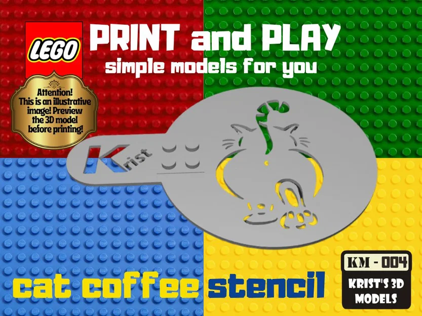 Khuôn tạo hình cà phê hình chú mèo dễ thương (KATZE coffee stencil) - Image 1