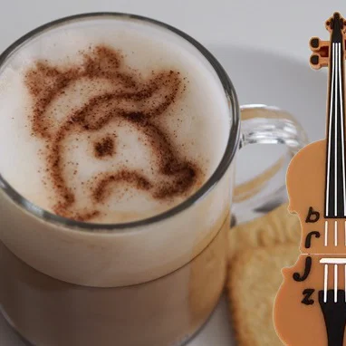 Khuôn tạo hình cà phê hình chú mèo dễ thương (KATZE coffee stencil)