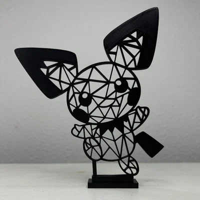 Mô hình trang trí Pichu phong cách hình học (Geometric Pokémon)