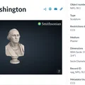 Mô hình 3D tượng bán thân George Washington (Smithsonian Archive) - Thumbnail 3
