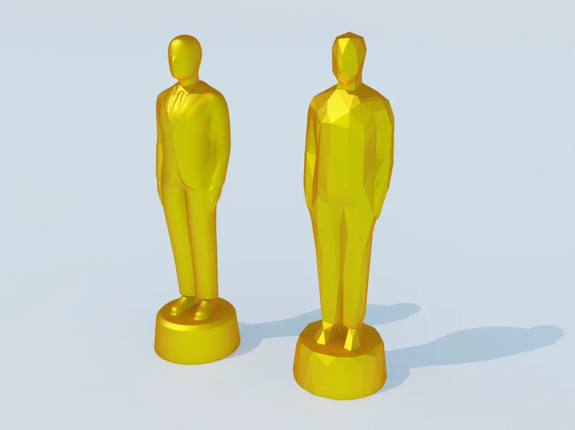 Mô hình cúp lưu niệm phong cách Oscar (Smooth & Lowpoly) in 3D - Image 1