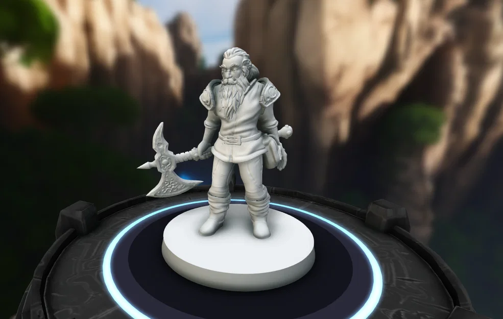 Mô hình Dwarf chiến binh cầm rìu chiến - In 3D cực sắc nét cho RPG - Image 1