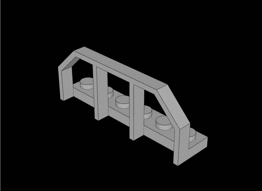 Mô hình Lego 1x6 kèm đầu toa tàu (Train Wagon End) in 3D - Image 1