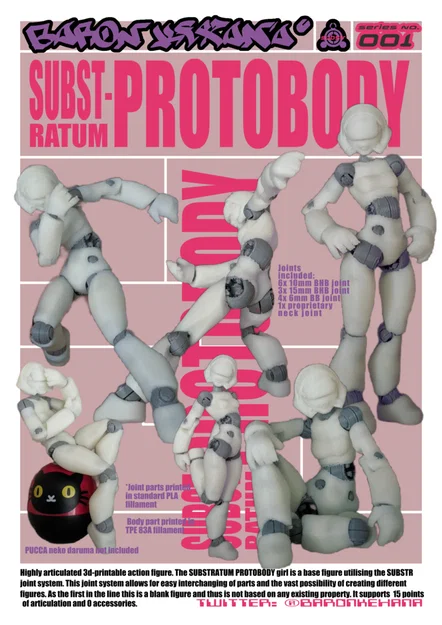 Substratum Protobody Girl Posable Action Figure SUBSTR 001 - Image 1