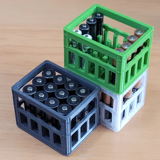 Thùng nhựa mini xếp chồng 3D đựng pin AA và AAA tiện lợi - Image 1