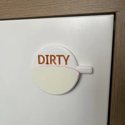 Biển báo trạng thái máy rửa bát Clean/Dirty in 3D