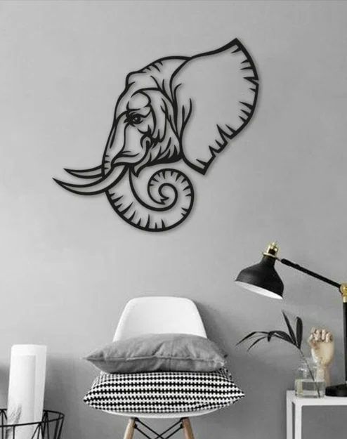 Mô hình trang trí tường hình đầu voi in 3D nghệ thuật độc đáo - Image 1
