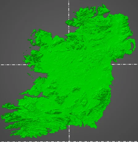 Mô hình bản đồ địa hình đảo Ireland (STL file) cho in 3D - Image 1